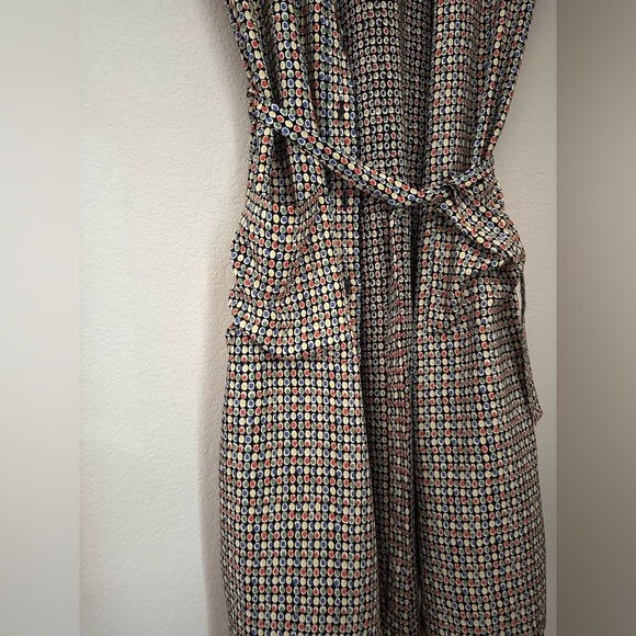 Agnes B. Floral Pattern Short Sleeve Shirt Dress with Pockets Multicolor Sz 40/L - Picture 5 of 8